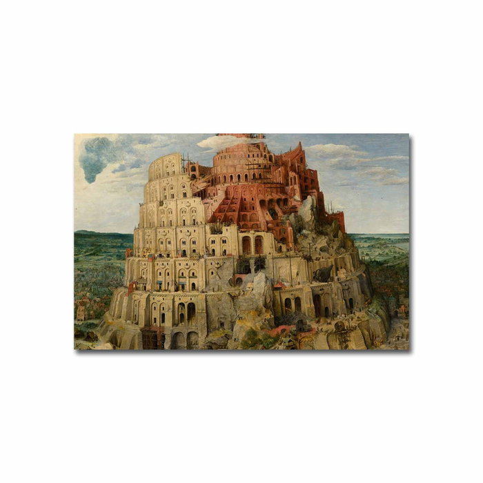 Wallity Cuadro Decorativo sobre Lienzo La Torre de Babel de Pieter Bruegel 45 x 70 cm
